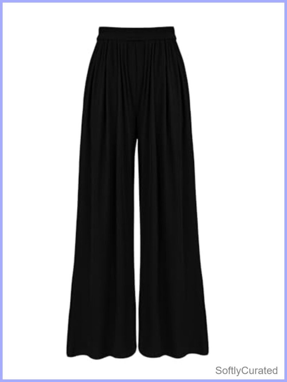 Rib Knit High Waist Palazzo Pants Wide Leg Pleated Lounge Trousers